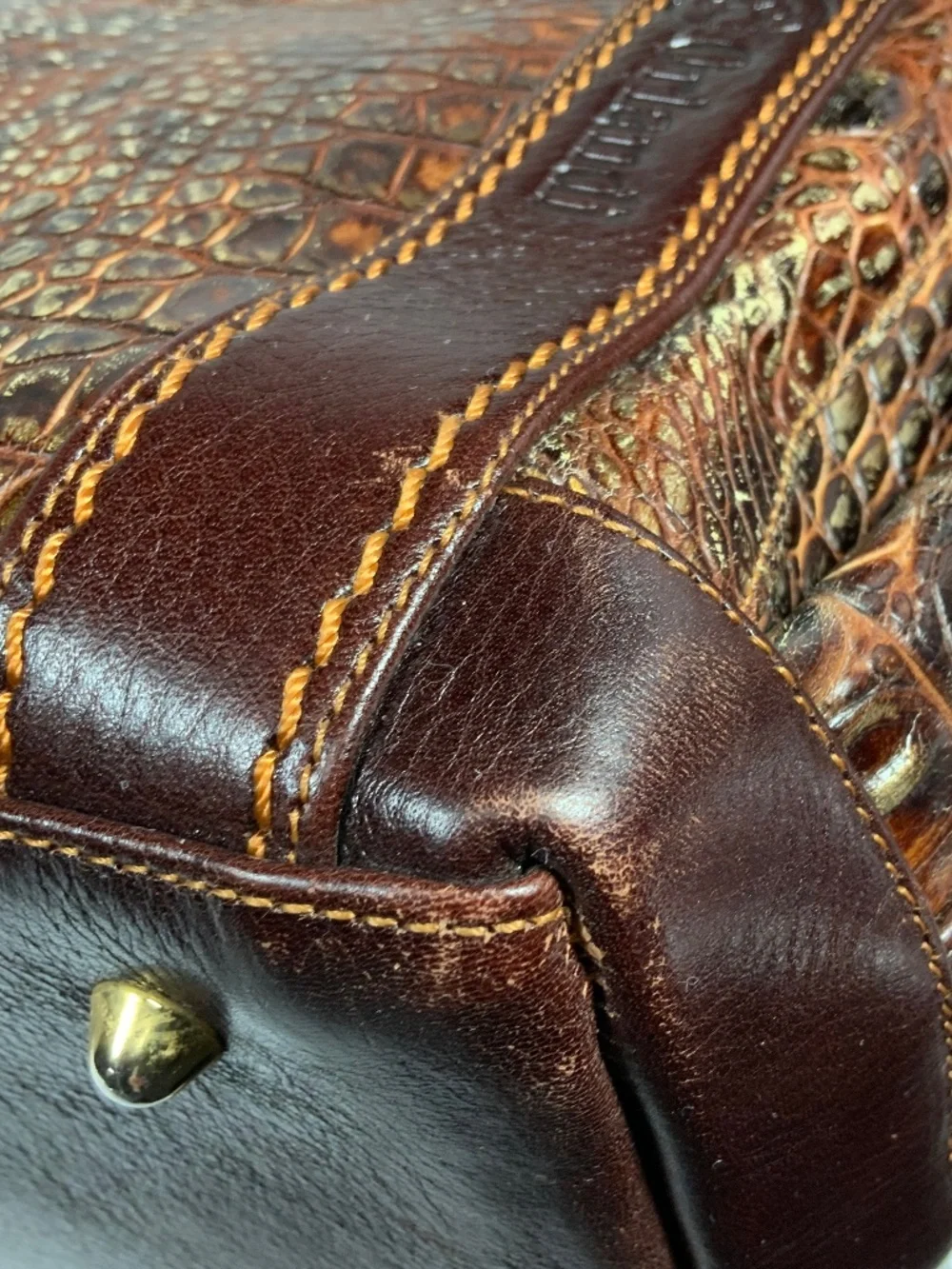 Marino Orlandi Large Croc Embossed Leather Purse - Picture 14 of 16